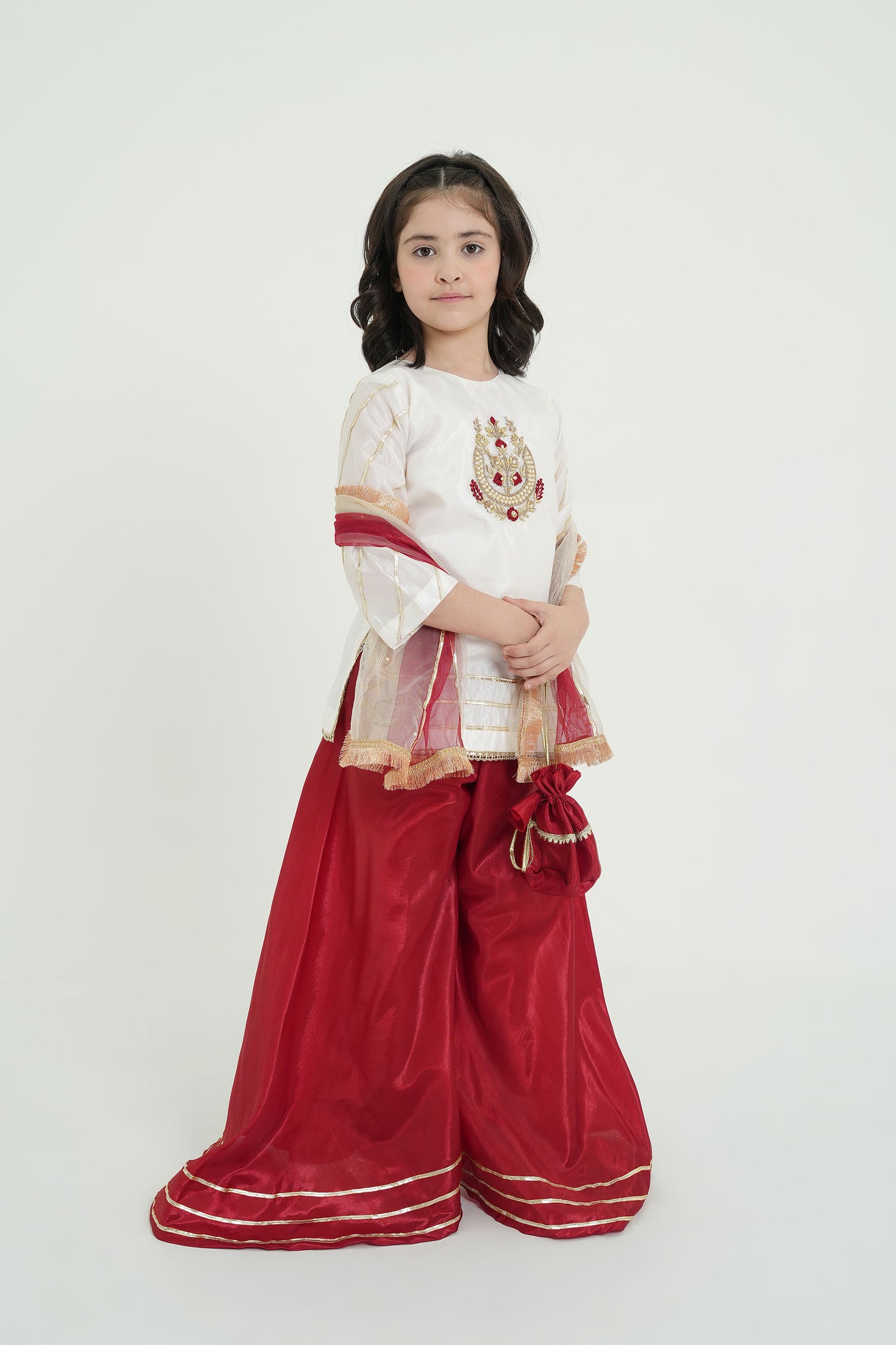 Noor Hand-Embroidered White Ensemble