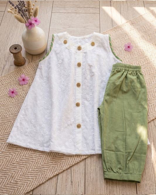 Chikankari top set