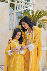 Mustured chikankari