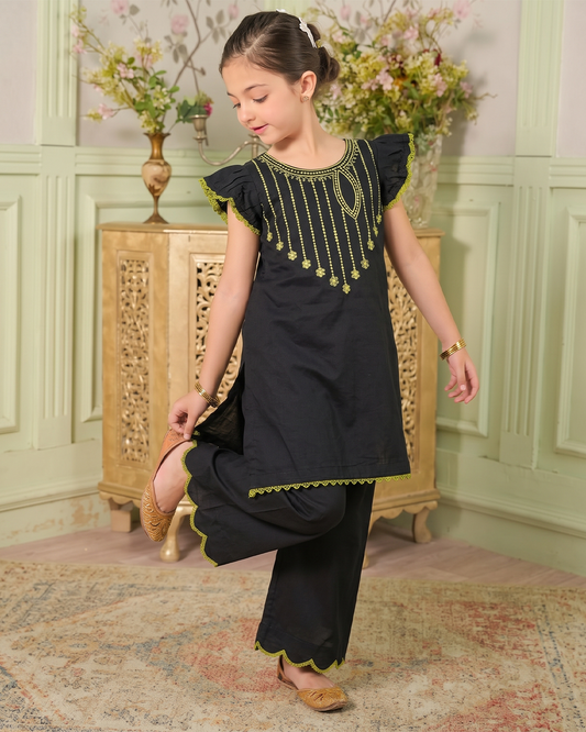 Embroidered 2-Piece Suit