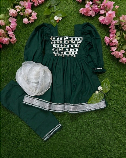 Emerald Coin-Work Festive Suit