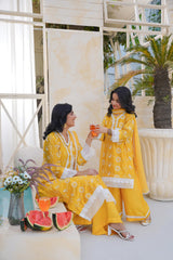 Mustured chikankari