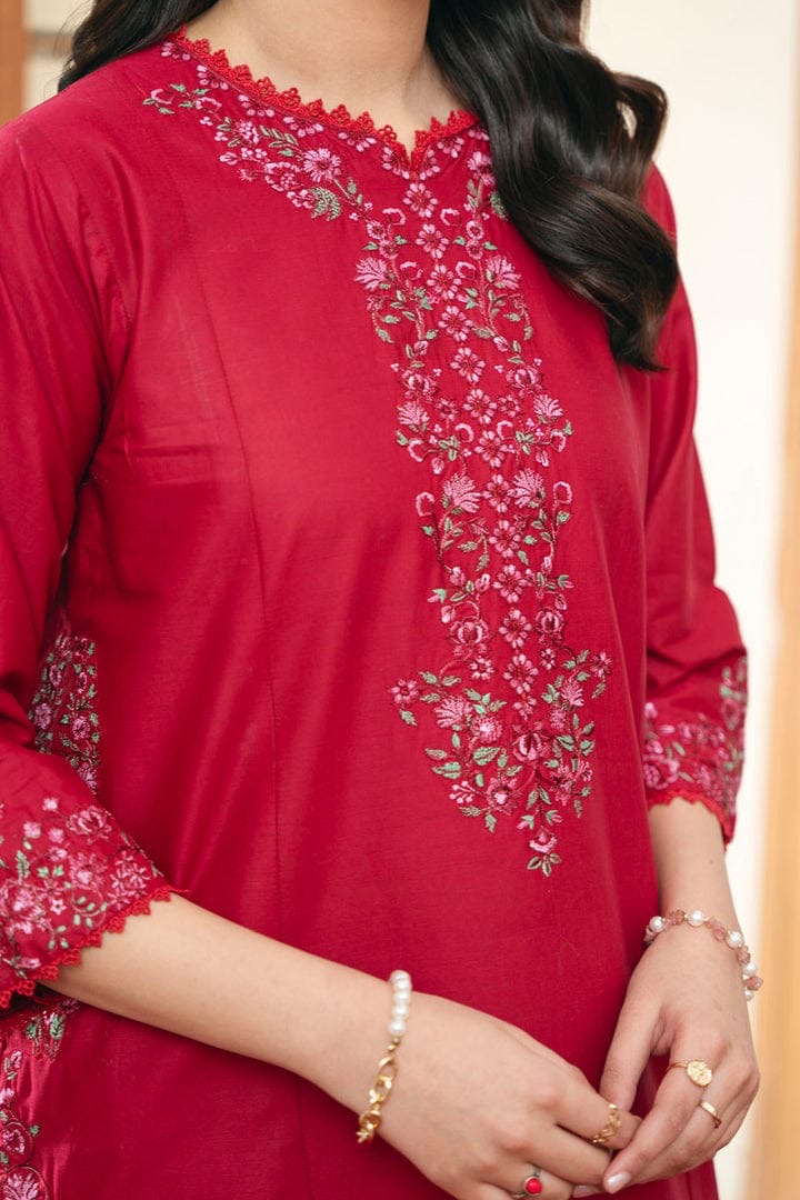 Elegant Embroidered Lawn 3-Piece Suit With Chiffon Dupatta