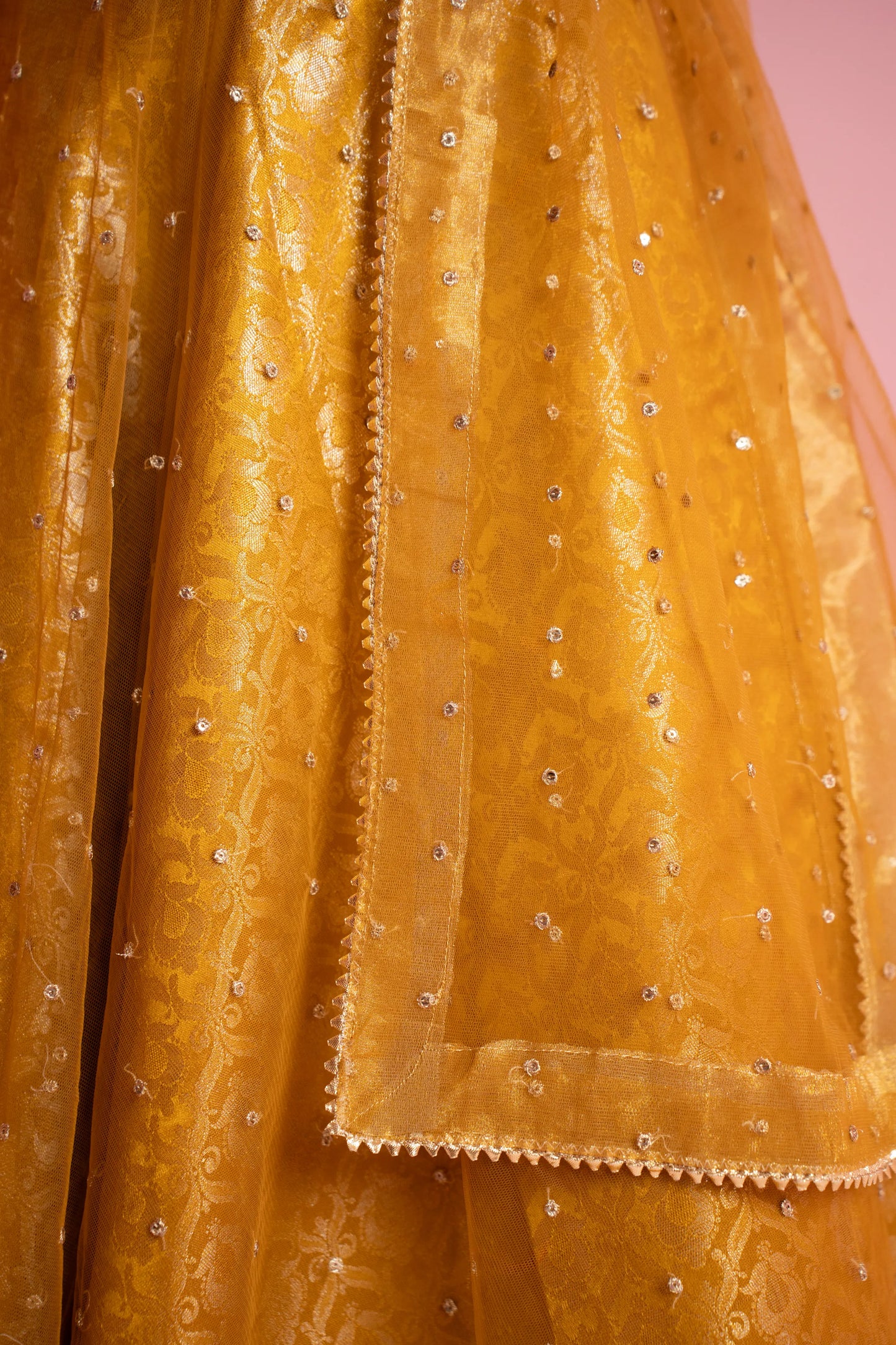 Golden Embroidered Festive Dress