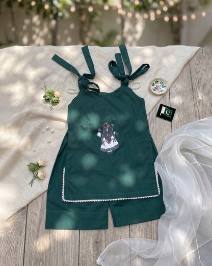 Azadi Green Strap Suit